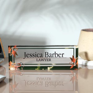 Christmas Gift Personalized Name Plate for Desk, Custom Office Decor, Name Plate Sign, Office Decor Gift, New Job Gift, Desk Acrylic Plaque
