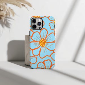Stylish Floral Iphone 16 Pro Case, Tough Cases, Flower Pattern, Vibrant Tech Accessories, Unique Gift for Her, Spring Decor