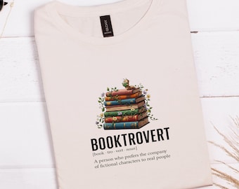 Booktrovert Shirt, Funny Book Lover Tee, Introvert Reading Shirt, Bookworm Graphic Tee, Cute Bookish Gift for Readers