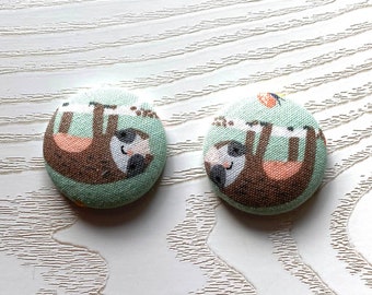 Sloth double sided button Needle Minder, Needle point, Cross stitch, embroidery, quilting