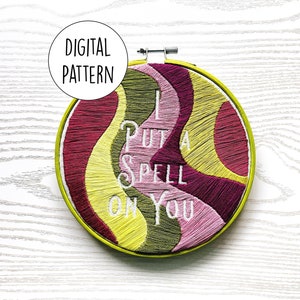 I put a spell on you | Hand embroidery pattern | Modern | Negative space | Digital Download | PDF | Pattern only