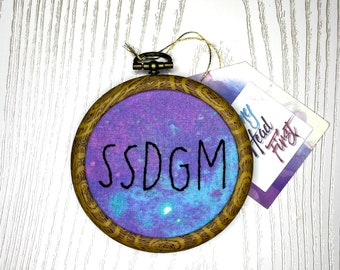 SSDGM | 3in hoop art | purple and blue galaxy | wall art