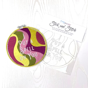 I put a spell on you | Hand embroidery pattern | Modern | Negative space | stick and stitch | Pattern only