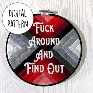 F@#! around and find out | Hand embroidery pattern | Modern | Negative space | Digital Download | PDF | Pattern only