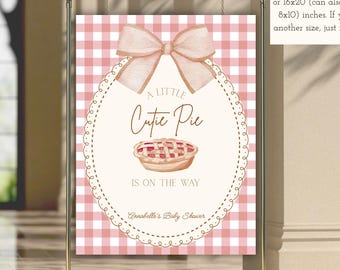 Fall or Winter Baby Shower Welcome Sign | Pie Themed Baby Shower Sign | A Little Cutie Pie is on the Way