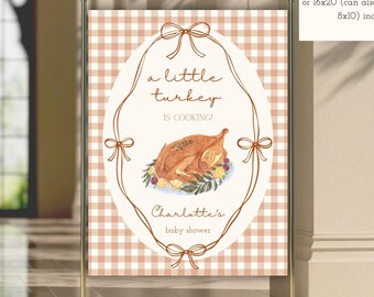 Fall or Winter Baby Shower Welcome Sign | Little Turkey Baby Shower Sign | Girl or Boy Baby Shower | Gender Neutral Shower