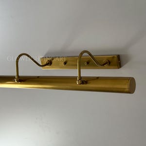 1940&#39;s Mid-Century Raw Brass Picture Wall Light, Antique Picture Light Fixture, Modern Wall Painting Light, Flush Mount Light Christmas Gift