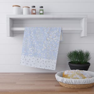 Tea Towel Floral Kitchen Towel Blue Tea Towel Kitchen Decor