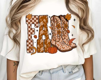 Cowboy Checkered Fall PNG SVG, Western Autumn Clipart, Retro Cowboy Hat PNG, Fall Sublimation Design, Thanksgiving Digital Download