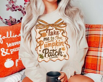 Take Me To The Pumpkin Halloween PNG SVG, Cute Fall Shirt Design, Pumpkin Patch Sublimation, Retro Autumn Cricut Silhouette Cut File