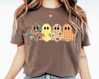 Adrette Blumengeist Halloween PNG SVG, süße Girly Geist Clipart, gruselige Sublimation, Retro Herbst Cricut Silhouette-Dateien