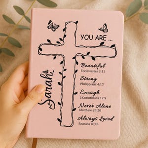 Personalized Prayer Journal For Women, Custom Scripture Gift for Women, Flower Christian Gift for Her, Religious Gift, Affirmations Gift