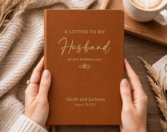 Personalized Wedding Vow Books, Letter To My Husband On Our Wedding Day, Engagement Gift for Him, Wedding Keepsake Ceremony Gift