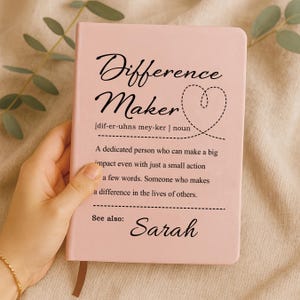 Gepersonaliseerde Difference Maker Journal, Custom Difference Maker definitie cadeau, cadeau collega, cadeau mentor, cadeau voor leider, cadeau voor leider