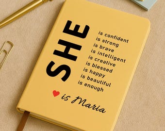 Personalized Affirmations Notebook Journal,Custom Journal With Name,Gift For Women,Self Care Notebook,Healing Journal,Gift for Best Friend