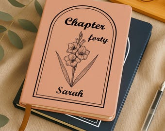 Regalo personalizado para el 40 cumpleaños, diario con el nombre del capítulo 40, cuaderno con la flor de nacimiento, regalo para mujeres, hombres, hermanas, mejores amigas y amigos que cumplen cuarenta años.