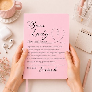 Personalized Boss Lady Notebook,Boss Lady Definition Journal,New Business Owner Gift,Gift for Her,Coworker Appreciation,Female Mentor Gift