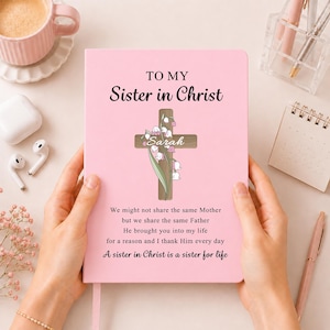 Flower Christian Gifts for Women,Bible Verse Journal,Religious Gifts, Sister in Christ,Birthday Gift,baptism gift adult, Best Friend Gift 4-Baby Pink