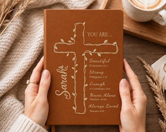 Personalized Prayer Journal For Women, Custom Scripture Gift for Women, Flower Christian Gift for Her, Religious Gift, Affirmations Gift