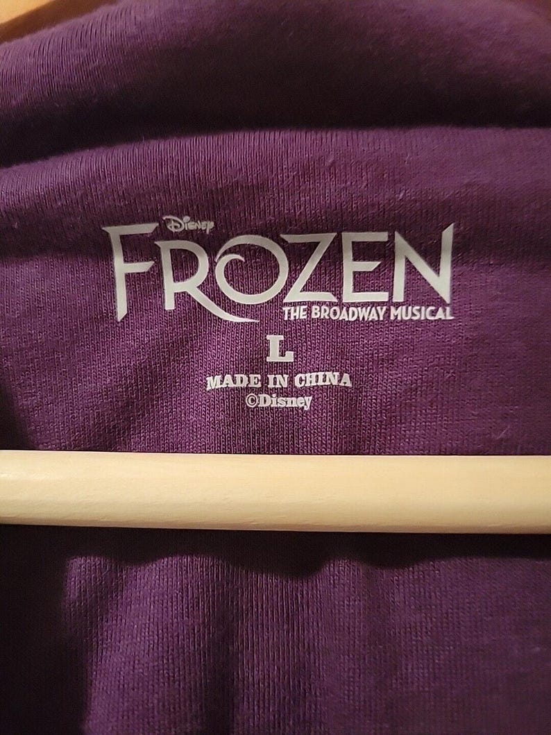 NEW Disney FROZEN Broadway Musical Anna Jacket Hoodie Fleece Fur Size L Purple image 5