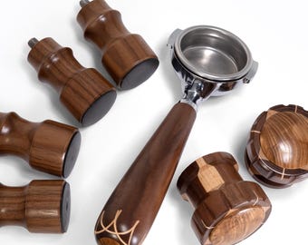 Kit de alças, botões e pés de porta-filtro de madeira para máquina de café expresso