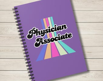 Médecin associé rétro Cahier à spirale | Médecin étudiant associé, futur assistant médical, cadeau pour assistant médical, cadeau de fin d'études pour assistant médical