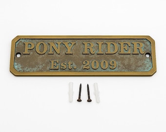 Personalised Brass Name Plate, Custom Engraved Door Sign