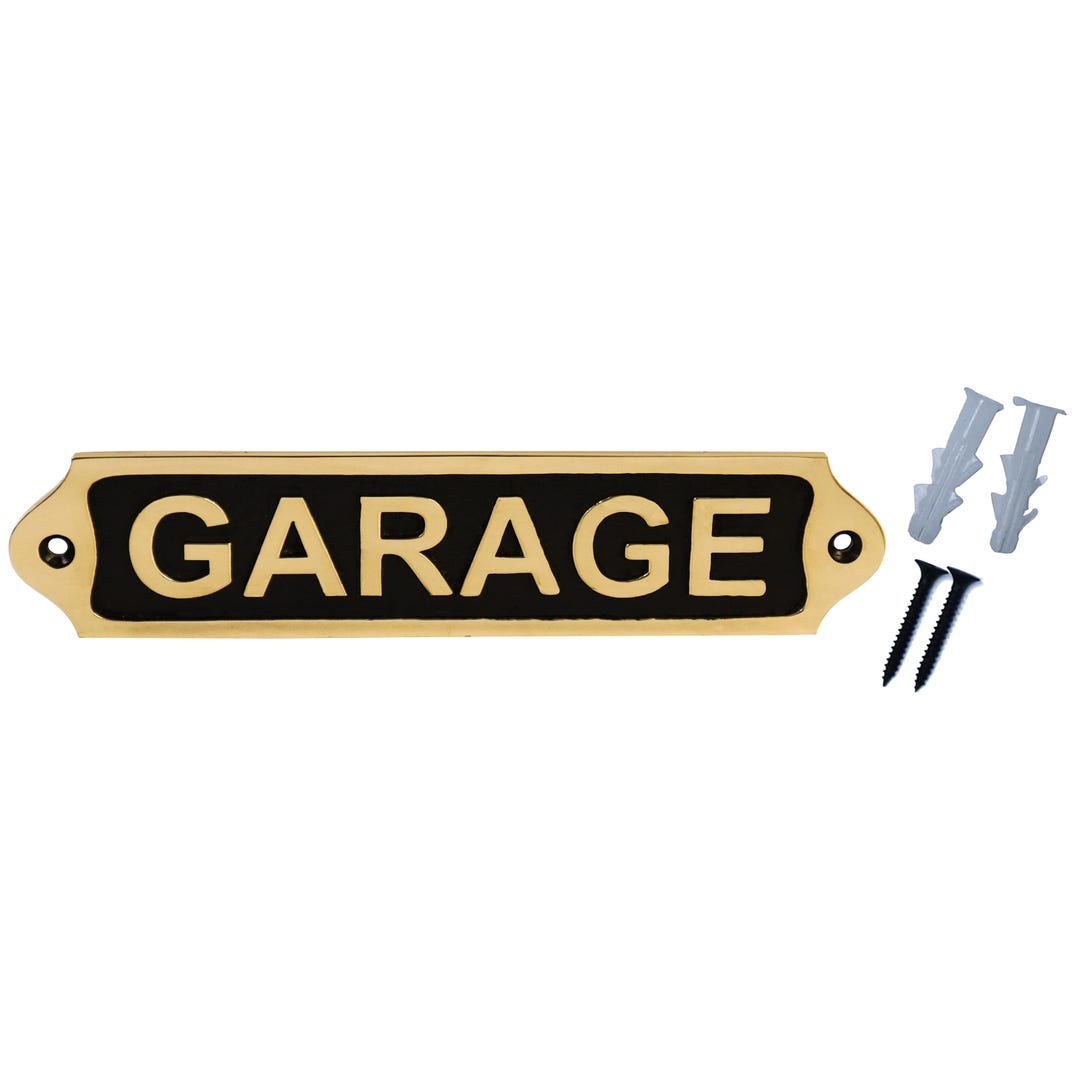 Custom Brass Garage Sign, Metal Garage Door Plaque - Etsy
