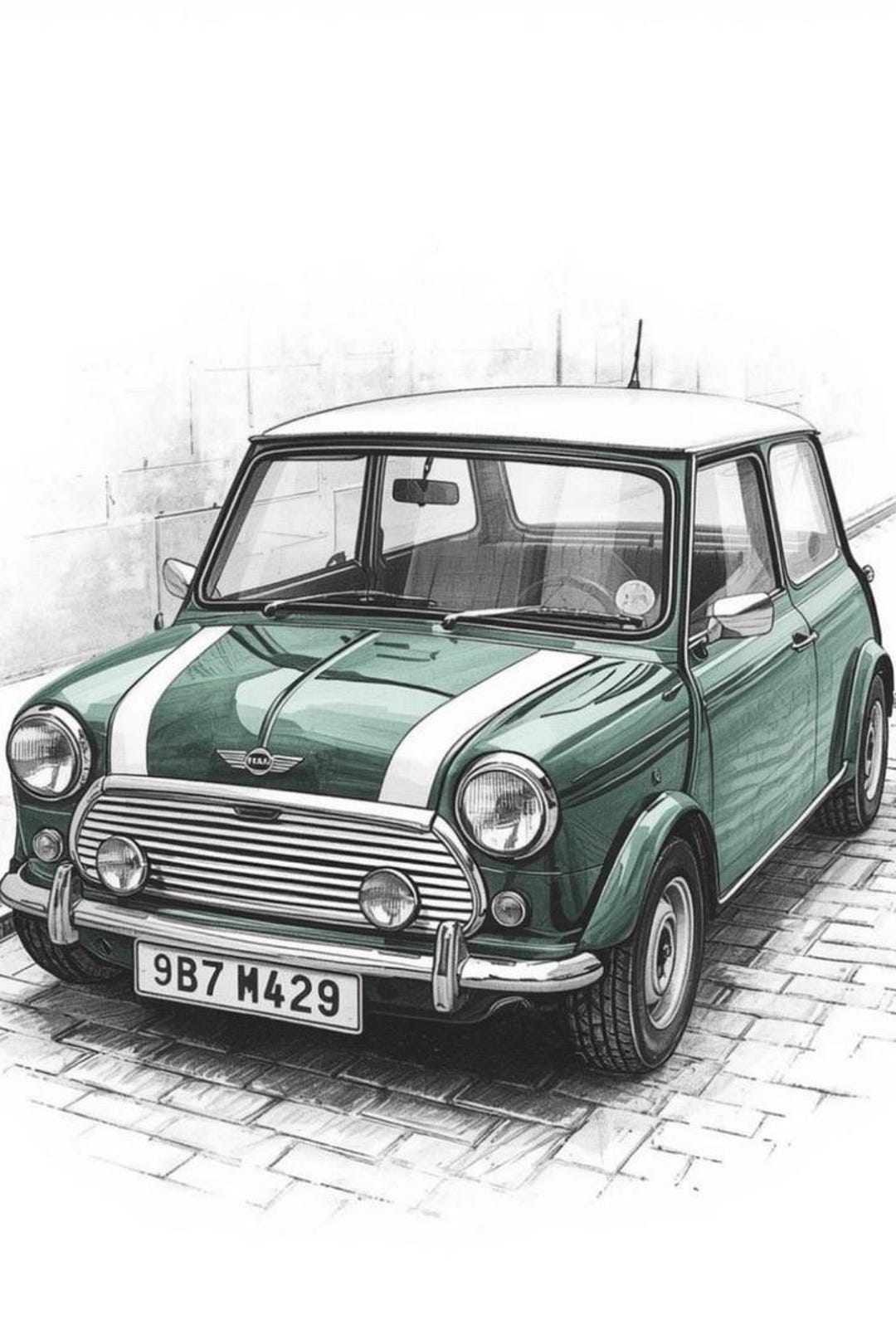 Rover Mini Clubman ヴィンテージアートワーク フレーム付き il_1080xN.8486206481_27db.jpg