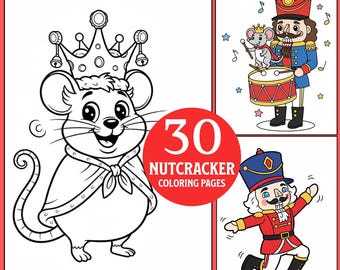 Kleurplaten Notenkraker: 30 afdrukbare kerstvakantiebladen pdf digitale download