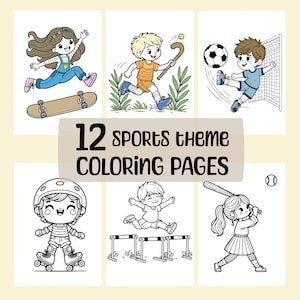Sports Coloring Pages for Kids: 12 Printable Activity Sheets PDF File