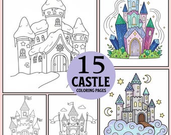 Castle Coloring Pages for Kids: 15 Fairy Tale Coloring Sheets (Digital Download)