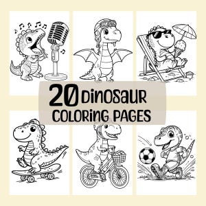 Dinosaur Coloring Pages Instant Download PDF File Dinosaur Coloring Pages for Kids Coloring Sheet