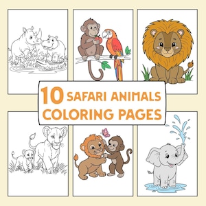 Safari Animals Coloring Pages Printable Jungle Animal Coloring Sheets