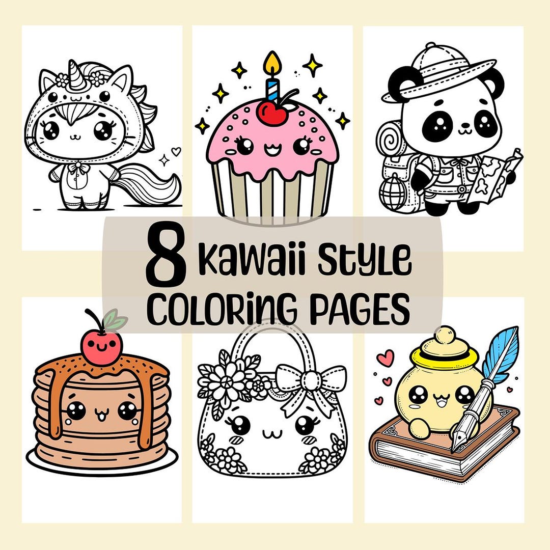 Kawaii Coloring Pages Printable PDF Cute Kawaii Instant Download PDF ...
