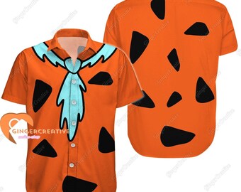 Fred Flintstone Shirt, Fred Flintstone Button Shirt, Flintstone Shirt, Fred Flintstone Gift, Flintstone Button Shirt, Button Shirt Men