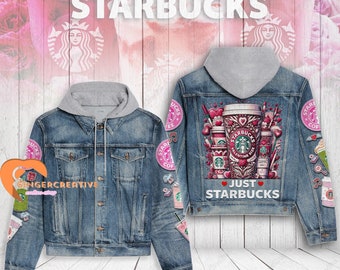 Star.bucks Denim Jacket, Star.bucks Coffee Denim Jacket, Star.bucks Jean Jacket, Star.bucks Jacket, Coffee Jacket, Gift For Youth