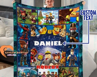 Roblox Blanket, Roblox Fleece Blanket, Custom Name Blanket, Roblox Comforter Blanket, Roblox Soft Blanket, Roblox Gift, Gift For Gamer