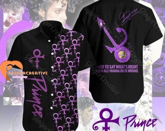 Prince Button Shirt, Prince Shirt, Prince Hawaiian Shirt, Prince Gift, Hawaiian Shirt Women, Prince Purple Shirt, Prince Shirt Men