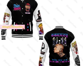 Chris Brown Baseball Jacket, Chris Brown Jacket, Custom Chris Brown Jacket, Chris Brown 11:11 Tour 2024 Jacket, Chris Brown Fan Gift