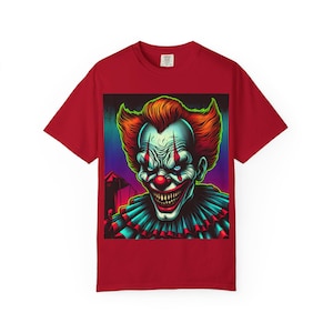 Creepy Clown Graphic Unisex Garment-Dyed T-Shirt