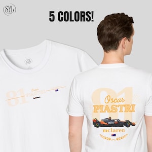 Oscar Piastri Racing T-shirt voor fans, uniseks sport-T-shirt, cadeau voor raceliefhebbers, Formule 1-kleding, verjaardag, motorsport, F1, MCLaren