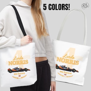 Lando Norris F1 Tote Bag, Stylish Travel Tote, Gift for Motorsport Fans, Eco-Friendly Shopping Bag, Formula 1, MCLaren Racing Aesthetic