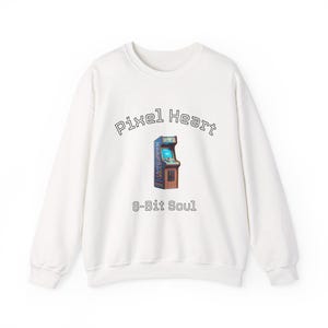 Retro Video Game Sweatshirt - Pixel Heart 8-Bit Soul