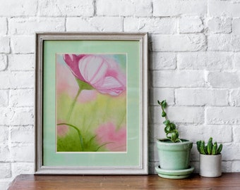 Pink Spring Flower, Watercolor Giclee Print
