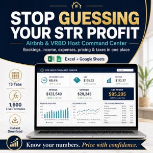 STR Profit Tracker / Centro di controllo per host Airbnb/VRBO (Download digitale)