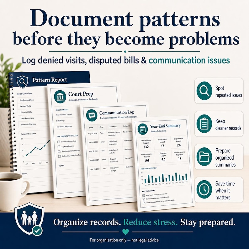Co-Parenting Spreadsheet, Expense Tracker, Custody Log, Support Ledger (Excel Google Sheets) image 4