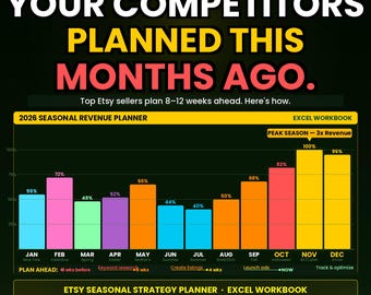 Etsy Seasonal Strategy Planner | Excel Workbook for Sellers