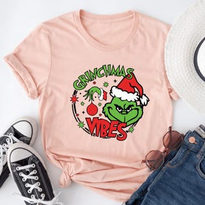 Grinchmas Vibes T-Shirt, Santa Grinch Shirt, Grinchmas T-Shirt, Family Christmas, Tee Grinch Christmas Tee, Funny Christmas Crewneck