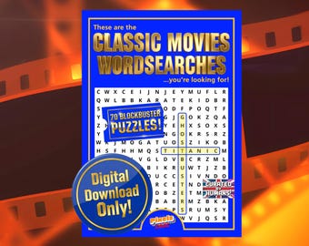 Word Search Puzzles | Classic Movies of the 80s, 90s and 2000s! 70 Word Searches and 70 fun facts!